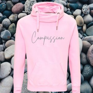 compassion cross neck hoodie