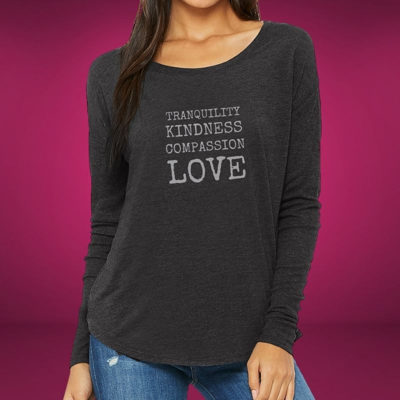 compassion and tranquility long sleeved t-shirt