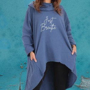 vintage wash cowl hoodie